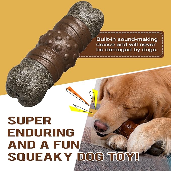 LiuMelinda Dog Chew Toys for Aggressive-Chewers - Indestructible Dog Toy for Aggressive Chewer,Tough Chew Toys for Dogs (Rubber Log-Bone)
