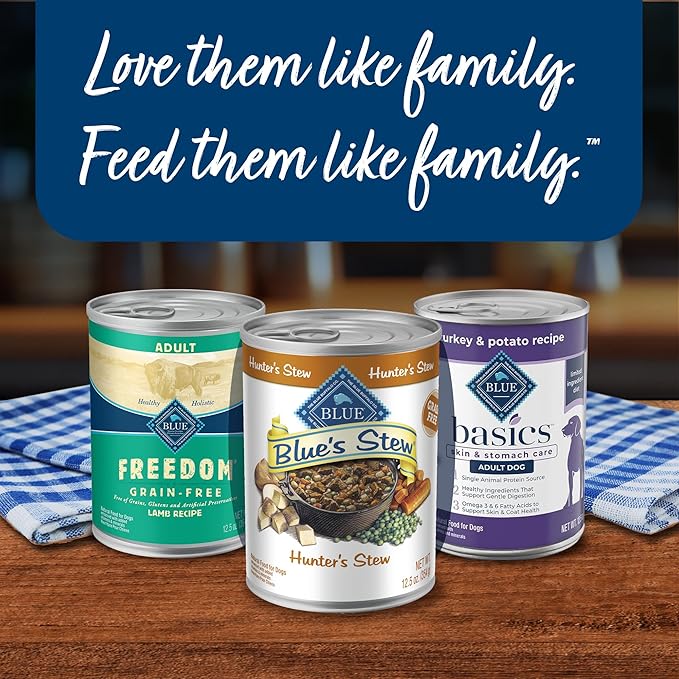 Blue Buffalo Blue's Stew Grain Free Natural Adult Wet Dog Food, Hunter's Stew 12.5 oz cans (Pack of 12)