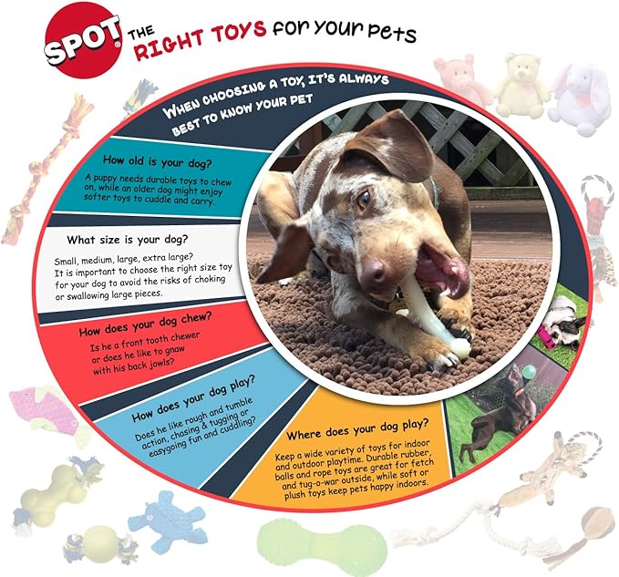 SPOT Dura-Fused Leather Small Bone Dog Toy – Durable Chew Toy with Real Leather & Jute, Squeaker, and Double-Stitched Seams for Moderate Chewers, Small & Medium Dogs, 7in