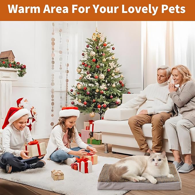 Heated Cat Bed for Indoor Cats and Small Dogs,Automatic Constant Temperature Heating, Anti-Slip Bottom and Machine Washable