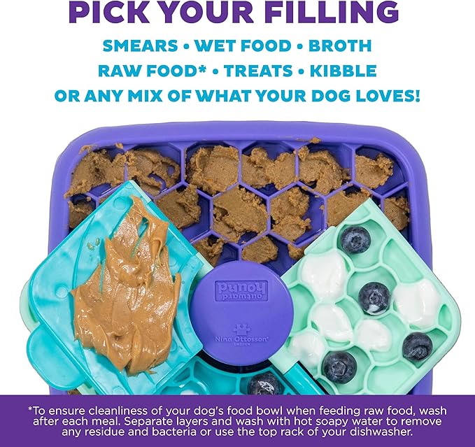 Outward Hound by Nina Ottosson Lick N’ Flip 3-in-1 Interactive Dog Puzzle Toy, Lick Mat & Slow Feeder – Calming Enrichment Feeder for Small & Medium Dogs, Holds 1 Cup of Wet of Dry Food