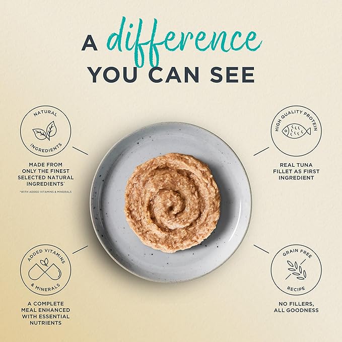 Reveal Entrées Natural Wet Cat Food Paté, Grain-Free with Added Vitamins & Minerals, Carrageenan-Free Protein, Tuna Fillet Paté Recipe (24 x 2.47 oz Cans)