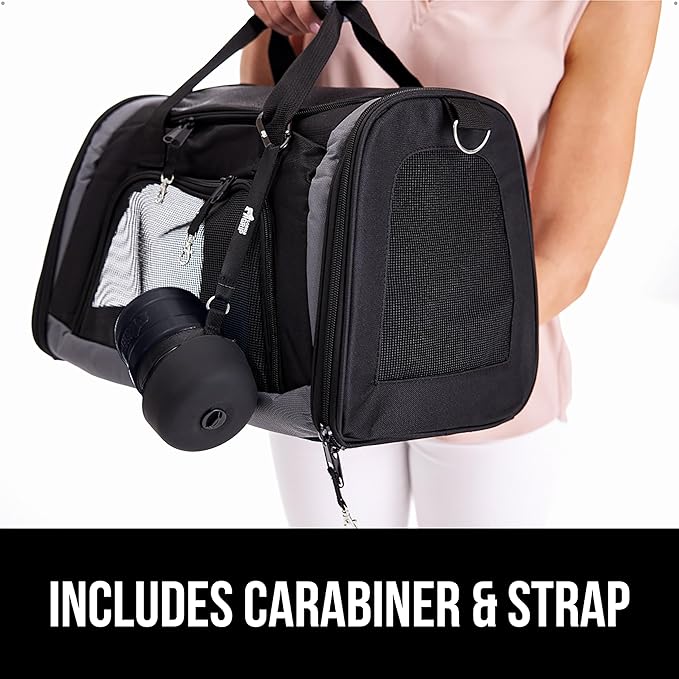 GORILLA GRIP Dog Water Bottle, Portable Water Bowl Dispenser for Dogs, 16 oz Leak Proof Pet Travel Squeeze Bottles, Food Grade Silicone, to Go Puppy Essentials, Hiking Camping Trip Accessories, Onyx