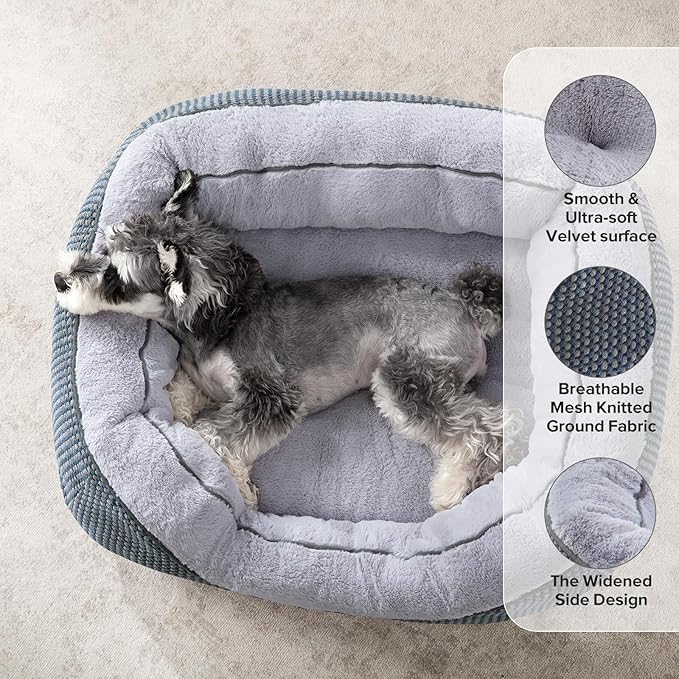 INVENHO Small Dog Bed Washable Orthopedic Calming Warming Durable Pet Bed with Anti-Slip Bottom