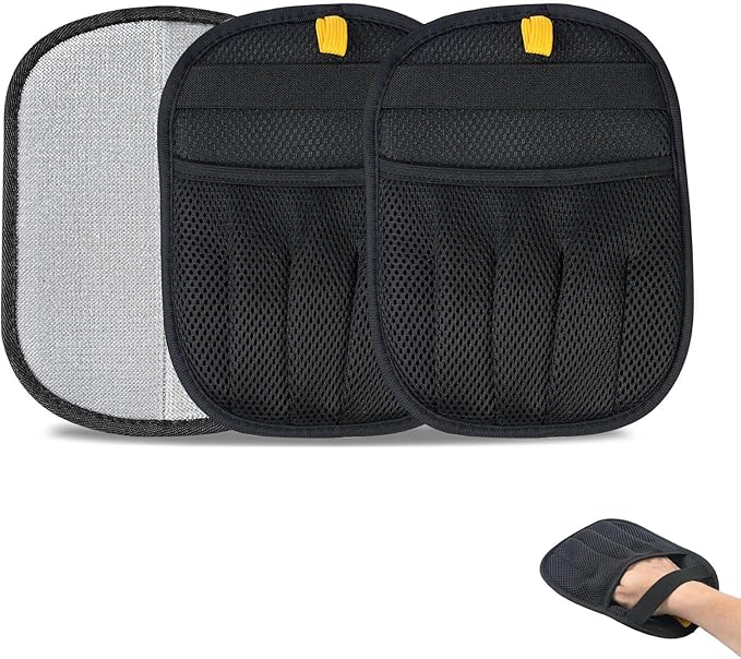 2pc Pet Hair Removal Gloves for Dogs Reusable 5-Finger Electrostatic Tech Cleans Clothes, Sofas, Carpets Easily (Black 2pcs)