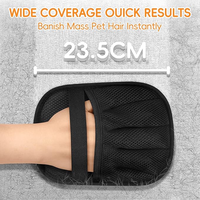 Electrostatic Pet Hair Remover Glove, Reusable Pet Hair Removal Glove for Dog & Cat Grooming, Double Sided Static Pet Hair Fur Remover Tool Mitt Gloves, Pet Hair Cleaning Glove for Dogs & Cats (2PCS)
