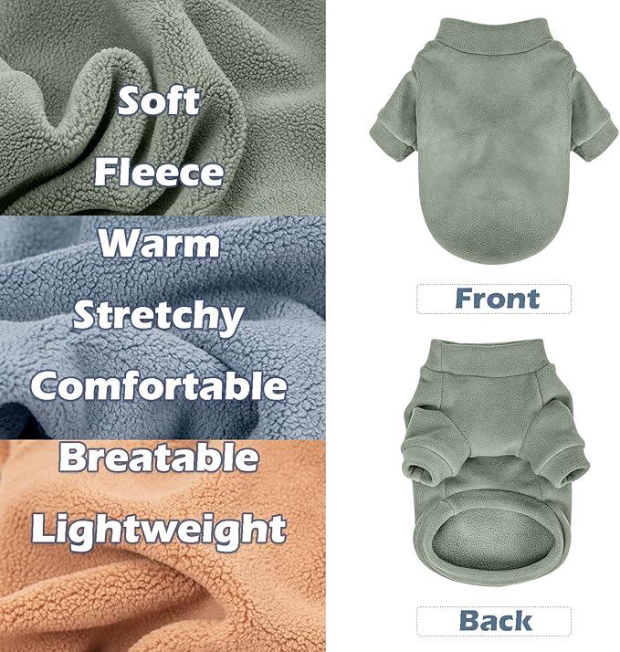 Dog Sweater, 3 Pack Dog Sweaters for Small Dogs Girl Boy, Ultra Soft Warm Puppy Clothes Dog Coat for Winter (Lt Blue+Olive+Brown, X-Large)