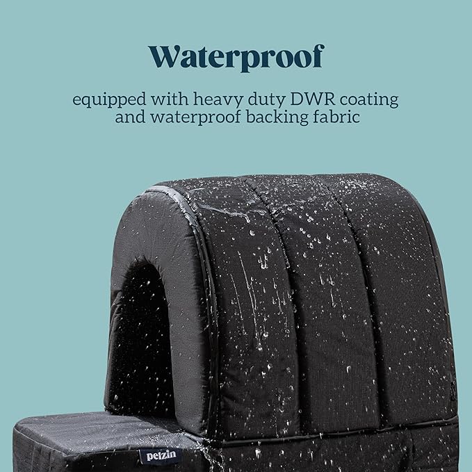 Orthopedic Dog House - Outdoor Waterproof Dog Shelter w/Porch - Indoor Pet House w/Egg-Crate Foam - Cooling - Machine Washable - Ideal for Extra Large Breeds & Fits 42-Inch Crate - 41"x27"