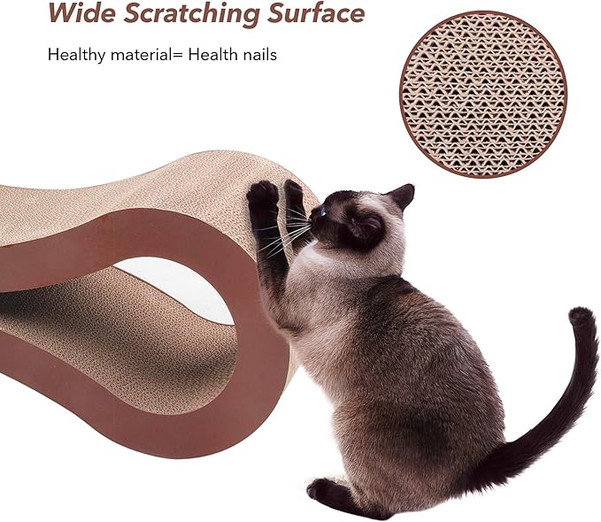 Pet Prime Large Cat Scratcher Lounge Cardboard Cat Scratching Sofa Bed Cardboard Cat Scratcher Lounger Scratch Lounge Furniture XL - 32 x 10.4 x 10.4 ''