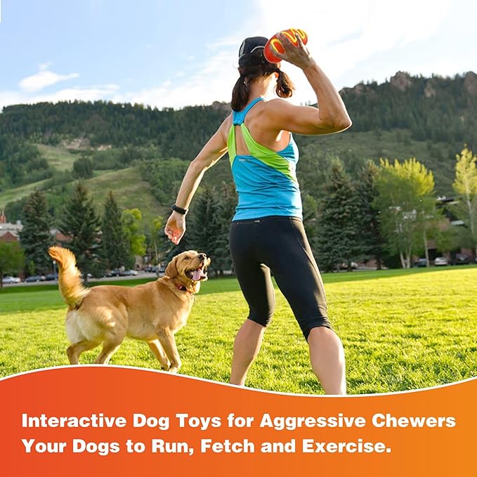 LiuMelinda Dog Chew Toys for Aggressive-Chewers - Indestructible Dog Toy for Aggressive Chewer(2-Pack),Tough Chew Toys for Dogs (Rubber)