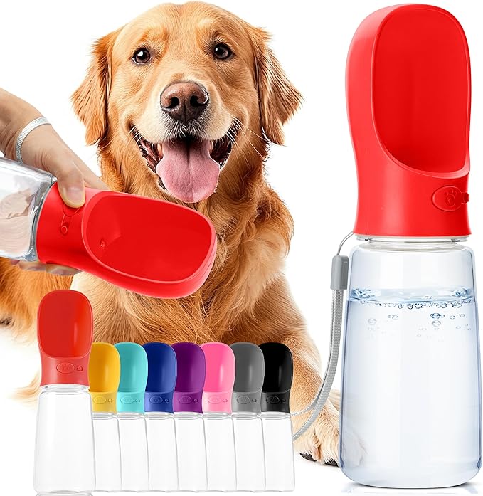 Mr. Pen- Dog Water Bottle, 19 oz, Large, Red, Portable Dog Water Bottle Dispenser, Not Dishwasher Safe