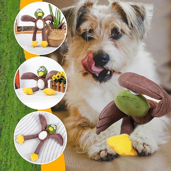 Duck Dog Toys, Squeaky Plush Dog Toy for Small, Medium, and Large Breed Dogs, Interactive Dog Chew Toys with Soft Fabric, and Puppy Toys to Keep Them Busy