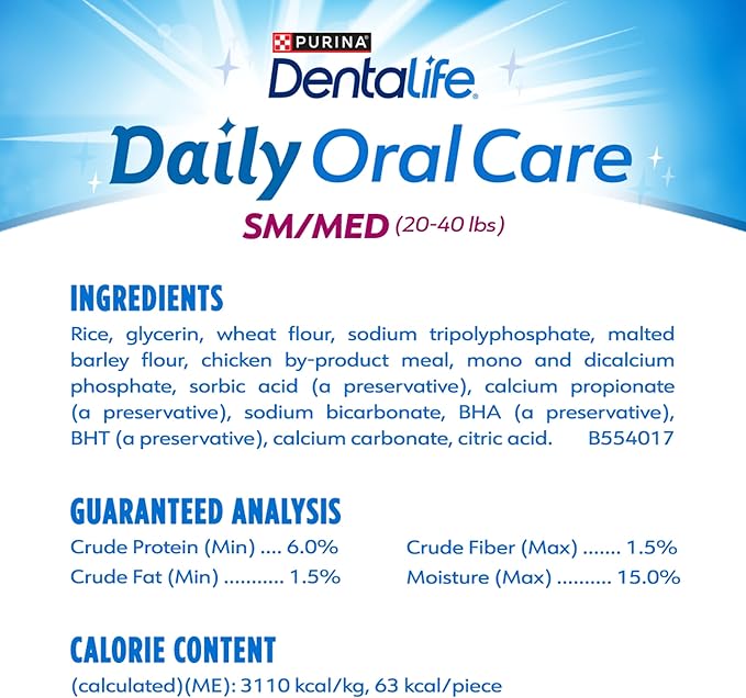 DentaLife Daily Oral Care Dog Treats for Small and Medium Dogs, Chewy Dental Treat to Freshen Breath and Fight Tartar, Chicken Flavor, 28.5 oz., 40 Chews - 40 ct. Pouch