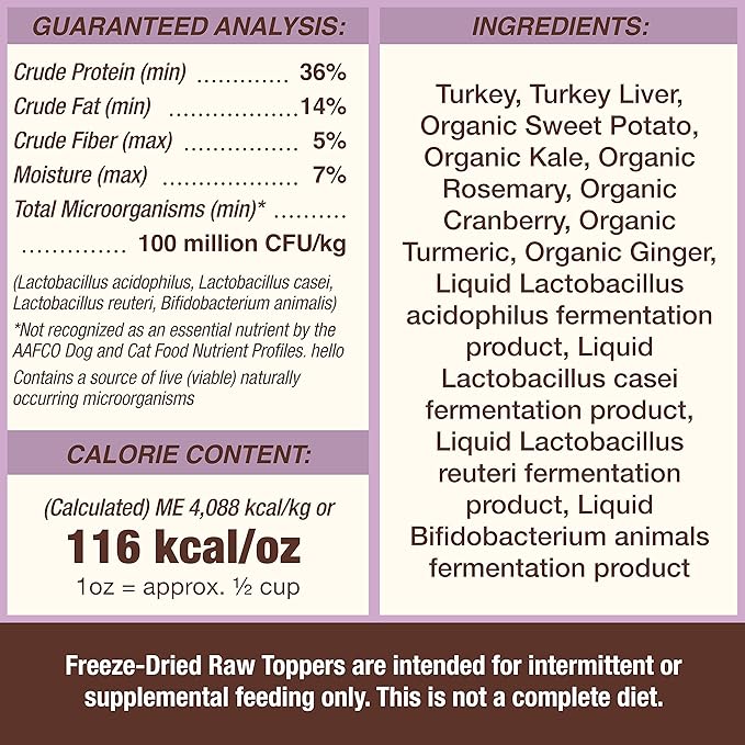 Primal Dog Food Toppers & Cat Food Toppers, Cupboard Cuts, Grain Free Meal Mixers with Probiotics, Raw Freeze Dried Dog Treats & Cat Treats, Great for Training (Turkey, 18 oz)