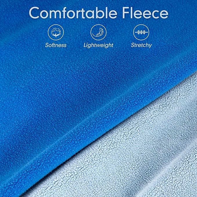 cyeollo 2 Pack Fleece Dog Sweater Pullover Dog Sweatshirt Reflective Lightweight Sweaters Warm Clothes for Medium Dogs Boy Girl Pet Apparel Blue, Mist Blue, XXL