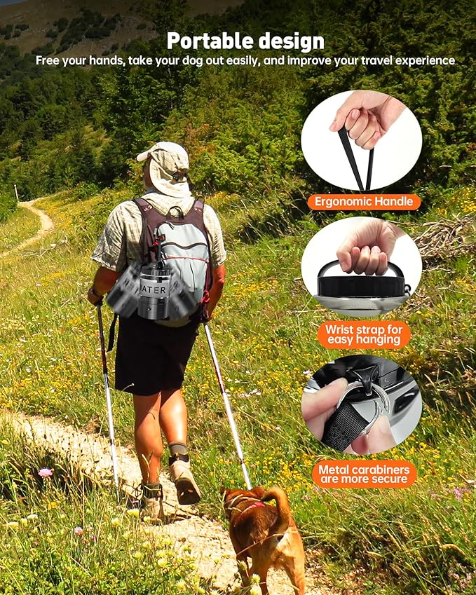 Portable Dog Water Bottle Bowl - 95 oz Travel Water Bowl Dispenser for Dogs Leak Proof, Suitable for Large Pet Drinking, A Must Have for Outdoor, Camping, Walking, Beach, Hunting, and Other Scenes