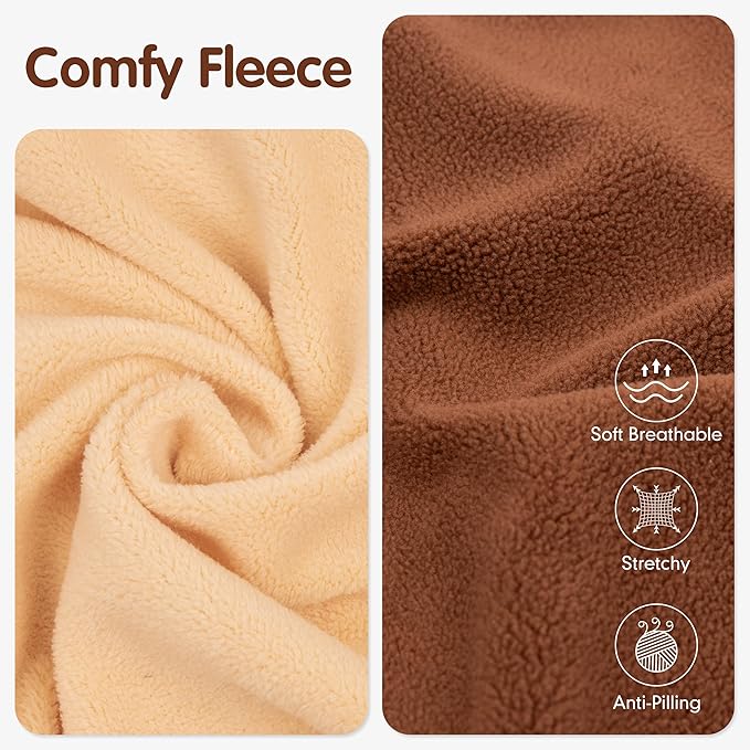 cyeollo 2XL Dog Sweater for Large Dogs Male Female, Reflective Dog Sweatshirt Pullover Jacket Fall Winter Pet Sweaters Warm Pet Clothes, Brown & Khaki XXL