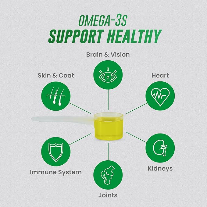 Nutramax Welactin Omega 3 Fish Oil for Dogs, Skin and Coat Health Supplement, Plus Joint, Immune, Kidney, and Brain Support, Premium Omega 3 Fatty Acids, For Dogs, 16 Ounce Liquid