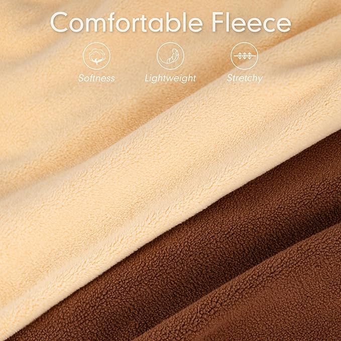 cyeollo 2XL Dog Sweater for Large Dogs Male Female, Reflective Dog Sweatshirt Pullover Jacket Fall Winter Pet Sweaters Warm Pet Clothes, Brown & Khaki XXL