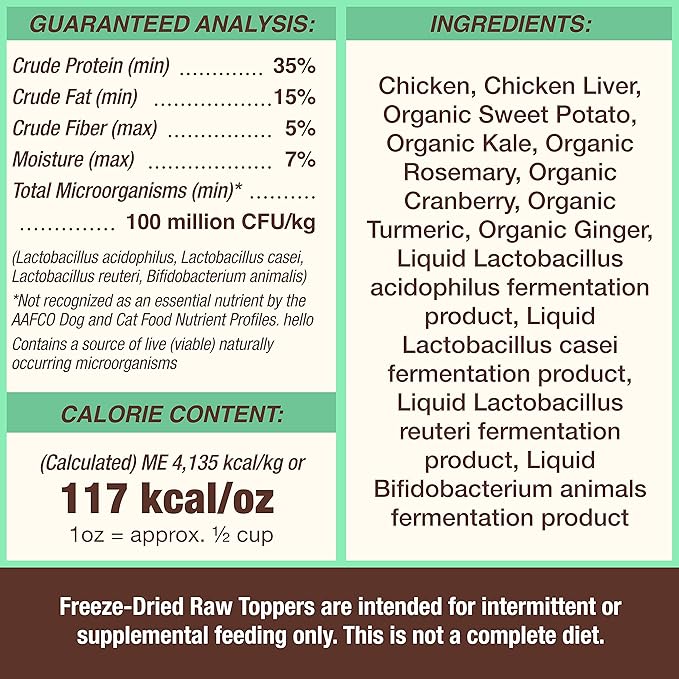 Primal Dog Food Toppers & Cat Food Toppers, Cupboard Cuts, Grain Free Meal Mixers with Probiotics, Raw Freeze Dried Dog Treats & Cat Treats, Great for Training (Chicken, 3.5 oz)