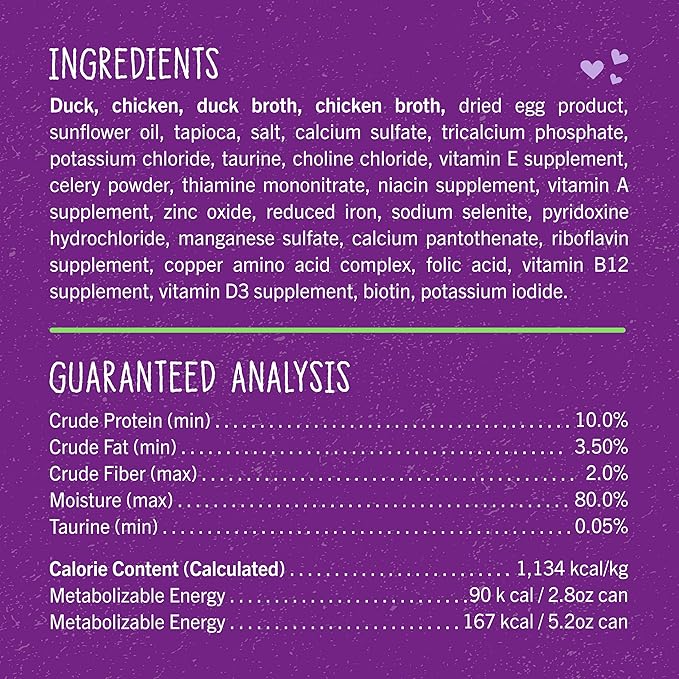 Stella & Chewy's Carnivore Cravings Purrfect Paté - Premium Grain-Free Wet Cat Food - Duck & Chicken Recipe - High Protein with Bone Broth - Perfect for Picky Eaters - 2.8oz Cans (24 Pack)