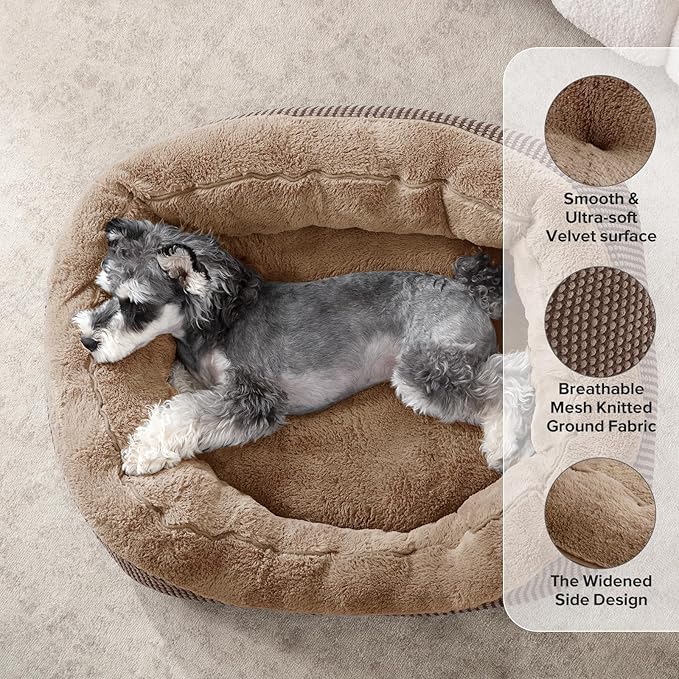 INVENHO Large Dog Beds Large Sized, Washable Orthopedic Warming Soft Sleeping Durable with Anti-Slip Bottom