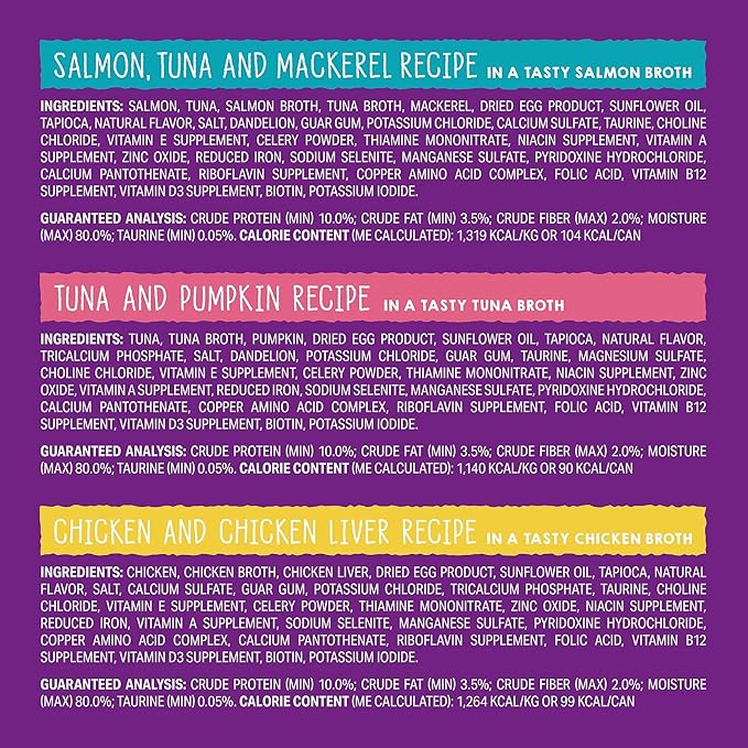 Stella & Chewy's Carnivore Cravings Purrfect Paté - Premium Grain-Free Wet Cat Food - 6 Flavor Variety Pack - High Protein with Bone Broth - Perfect for Picky Eaters - 2.8oz Cans (24 Pack)