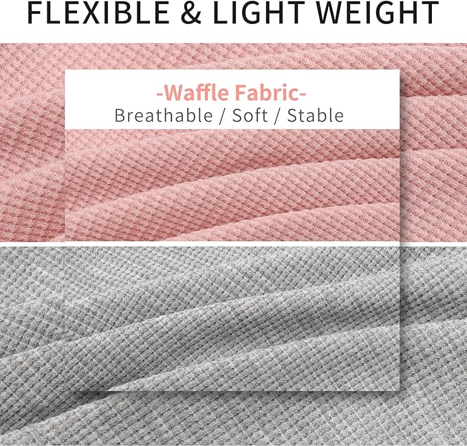 KYEESE 2Pack Dog Shirts Waffle for Small Dogs Stretchy T-Shirts Lightweight Tank Top Sleeveless Dog Vest Breathable Cat Shirt, Medium, Pink+Grey