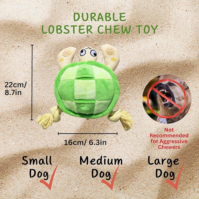 Interactive Dog Toys, Durable Chew Squeaky Tug of War Toys for Large Medium Small Dogs, Snuffle Puppy Toy for Teeth Cleaning, 2 in 1 Puzzle Toy, Birthday Gift -Turtle