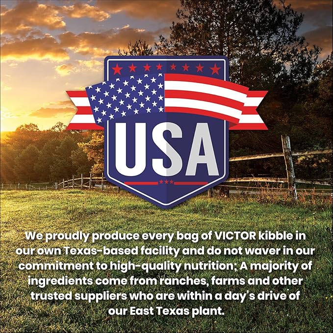 VICTOR Super Premium Dog Food – Performance Dry Dog Food from Beef, Chicken and Pork Meal – 26% Protein for Active Adult Dogs – Includes Glucosamine and Chondroitin for Hip and Joint Health, 5lbs