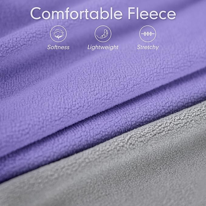 cyeollo 2 Pack Fleece Dog Sweater Pullover Sweatshirt Reflective Lightweight Dog Clothes for Large Dogs Girl Pet Apparel Purple, Grey, XXXL