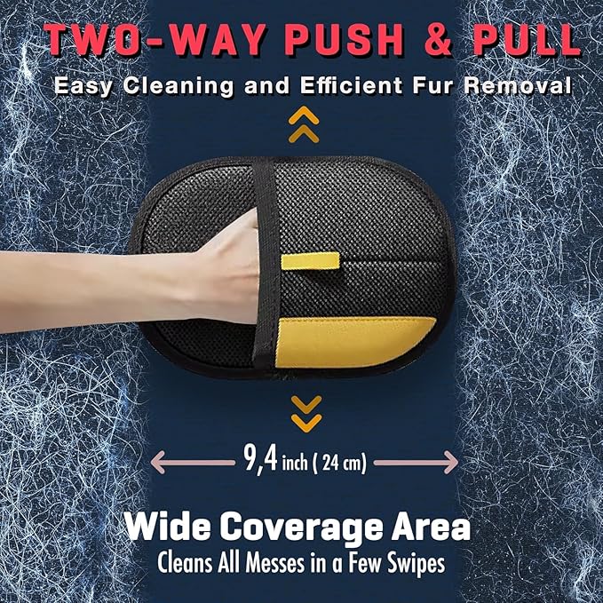 MYY Pet Hair Removal Glove, Electrostatic Pet Hair Removaler Gloves for Cats & Dogs, Furniture, Couch, Carpet, Car Seat, Clothing and Bedding, Pet Grooming Tool Upgraded Version