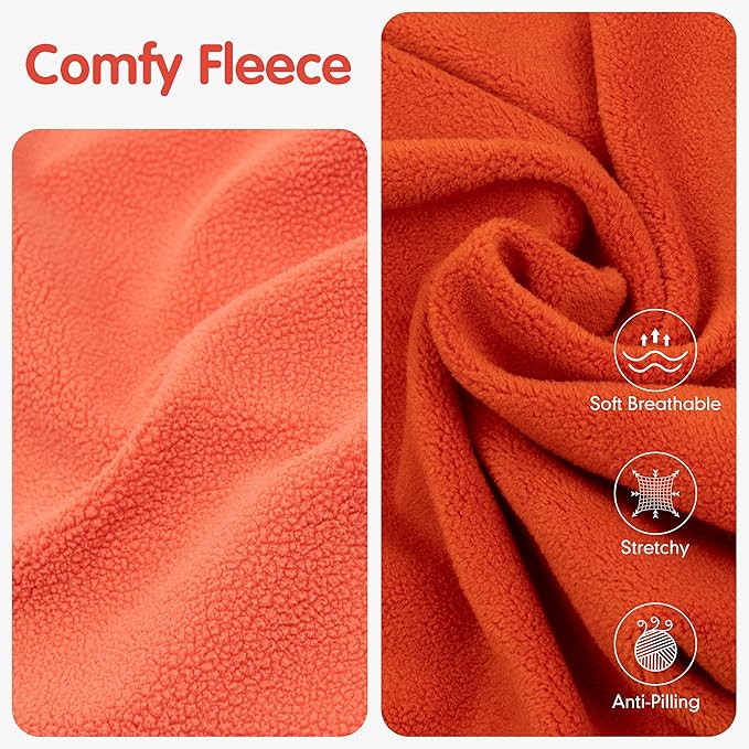 cyeollo Fleece Dog Sweater Vest, Reflective Dog Sweatshirt Pullover Jacket for Small Medium Large Dogs Clothes Boy Girl Pets Warm Pet Clothes, Orange & Red XL