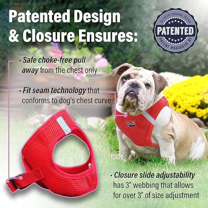 Doggie Design Dog Harness - No Choke Dog Harness, Dog Vest, Mesh Polyester, Pet Harness, Simple Step in and Go Design, Harness for Dog - Red, 2X/3X-Large