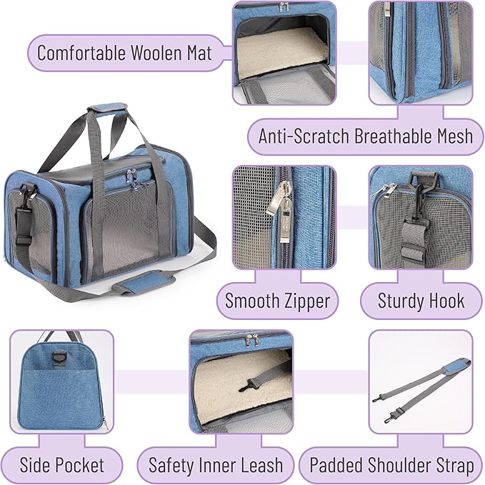 Mr. Pen Pet Carrier - Soft-Sided Cat & Dog Carrier Bag for Travel