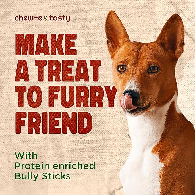 chew-e&tasty 12" Jumbo Braided Bully Sticks Odor Free Long Lasting Beef Chews- Made & Packaged at Food-Grade Facility High Protein Dental Treats