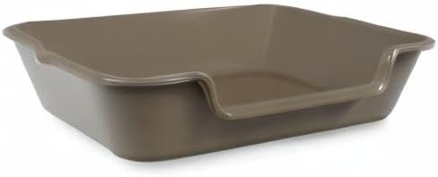 2 Pack Extra Large Dog Litter Box Pan Tray (ABS Material), Low Entry Jumbo Senior Litter Boxes for Multiple Kitten Big Cats, Pet Safe Indoor Dog Potty (Chocolate, 24" L x 20" W)