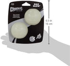 Chuckit! Glow in the Dark Bouncy Balls - Ball for Dogs, Chuckit Dog Toy, Max Glow Balls - Medium, 2.5 Inch Pack of 2