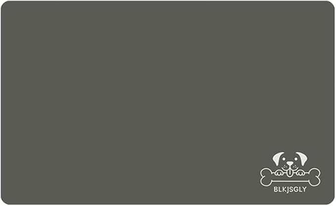 12"×20" Dark Grey Absorbent Dog Mat for Food and Water Bowl- Quick Dry Durable Feeding Mat for Dog and Cat Easy Cleaning Pet Supplies for Messy Pets