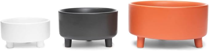 Waggo Uplift Ceramic Dog Bowl for Small Medium and Large Breeds - Heavyweight and Durable Pet Food and Water Dish Crock, Dishwasher Safe, Modern, Elevated Feeder (Small, Teracotta)