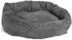 Majestic Pet 32 Inch Suede Calming Dog Bed Washable 32x23x7 (Inch) – Cozy Soft Round Donut Dog Bed with Spine Support for Dogs to Rest Their Head - Pet Bed Medium – Gray