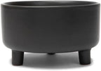 Waggo Uplift Ceramic Dog Bowl for Small Medium and Large Breeds - Heavyweight and Durable Pet Food and Water Dish Crock, Dishwasher Safe, Modern, Elevated Feeder (Black, Large)