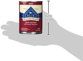 Blue Buffalo Homestyle Recipe Adult Wet Dog Food, Made with Natural Ingredients, Beef Dinner With Garden Vegetables, 12.5-oz Cans (12 Count)