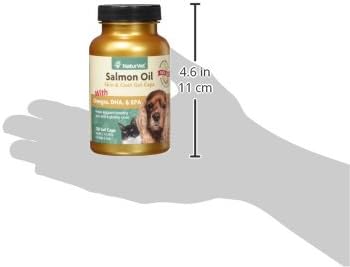 NaturVet Salmon Oil Pet Supplement for Healthy Skin, Glossy Coats – Dog Coat Supplement, Cat Skin Supplement – Includes Omega-3, 6, 9, Source of DHA, EPA – 120 Ct. Gel Caps