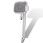 Self Cleaning Slicker Dog Cat Brush for Shedding - Deshedding Tool with Max Massage Tips, Grooming Brush for Short Medium Haired Cats & Dogs (White)