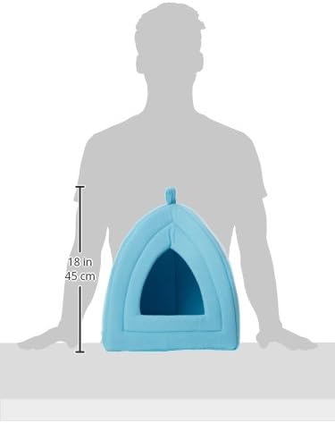 Cat House - Indoor Bed with Removable Foam Cushion - Pet Tent for Puppies, Rabbits, Guinea Pigs, Hedgehogs, and Other Small Animals by PETMAKER (Blue)