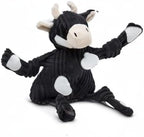 HuggleHounds Knottie Plush Dog Toy - Dog Stuffed Animal Toy, Puppy Toys, Squeaky Dog Toy for Small, Medium & Large Dogs, Durable Plush to Keep Them Busy - Angus Cow, Small