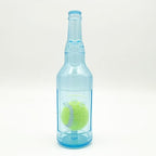 Wine Bottle Dog Toy, Fun Interactive Cute Squeaky Dog Toys with Tennis Ball Inside, Ideal for Large/Medium/Small Dogs to Fetch Games and Bonding Time, Not for Heavy Chewers, Large-Blue