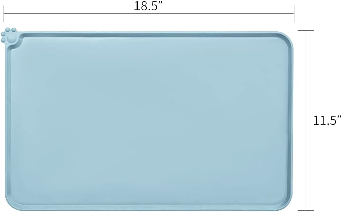 AUDWUD Silicone Waterproof Pet Feeding Mats,Anti Slip Bowl Pad,Dog Mat for Food and Water