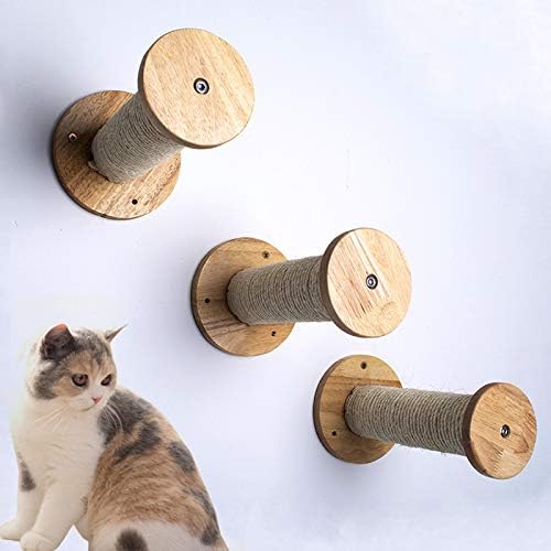 La La Pet® Wood Cat Scratching Post Cat Shelf Board Floating Cat Perch Cat Climber Cat Scratcher Wall Cat Furniture Cat Climber Bed Tower Tree, Single